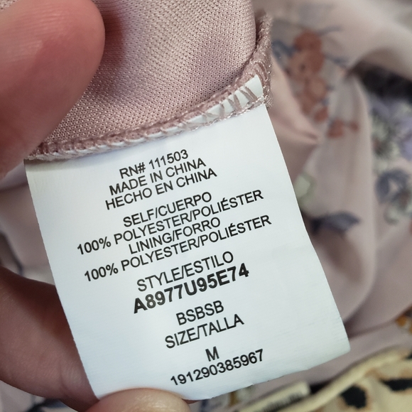 Lily Rose Lavender Floral Chiffon Maxi Dress Wrap Neckline Boho Peasant Girly MD - Picture 11 of 13